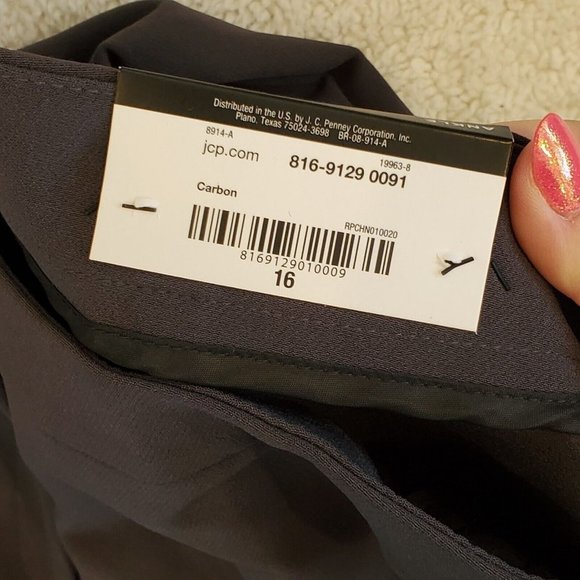 Worthington Womens Sz 16 Gray Ankle Slim Leg Trousers Stretchy Work Pants Career - Picture 6 of 8